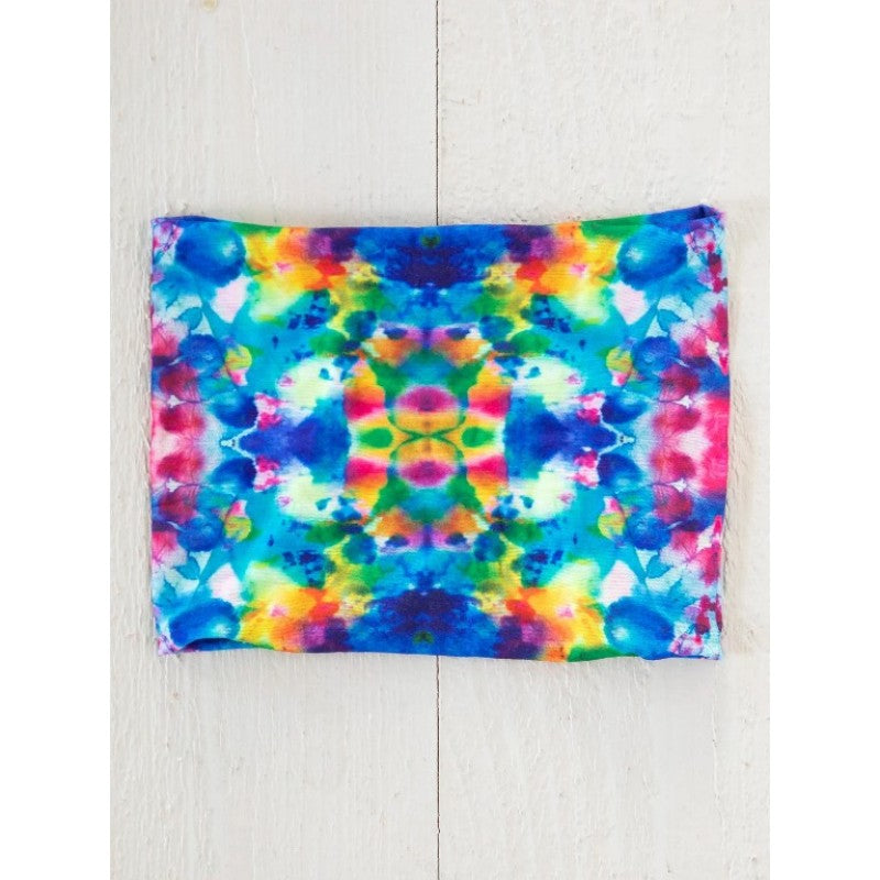 Boho Bandeau Half Blue Rainbow Tie Dye Bandeau Natural Life   