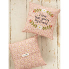 Embroidered Giving Pillow Friend Gifts and Accessories Natural Life
