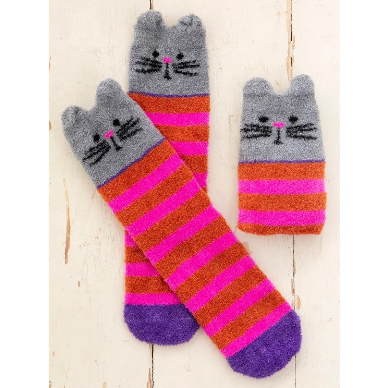 Cozy Socks Cat Hot Pink Socks Natural Life