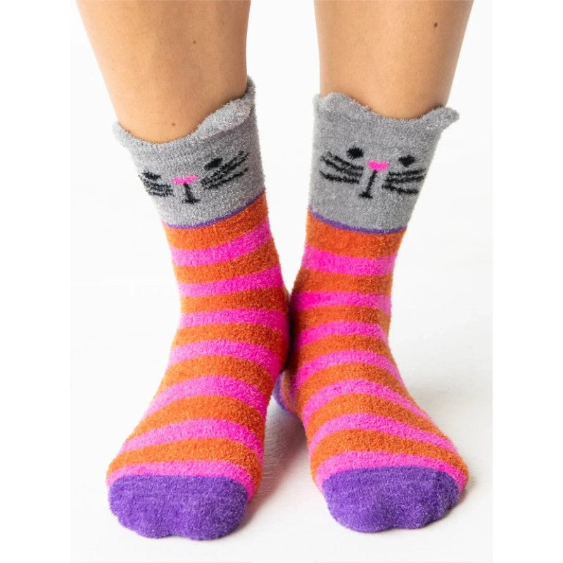 Cozy Socks Cat Hot Pink Socks Natural Life