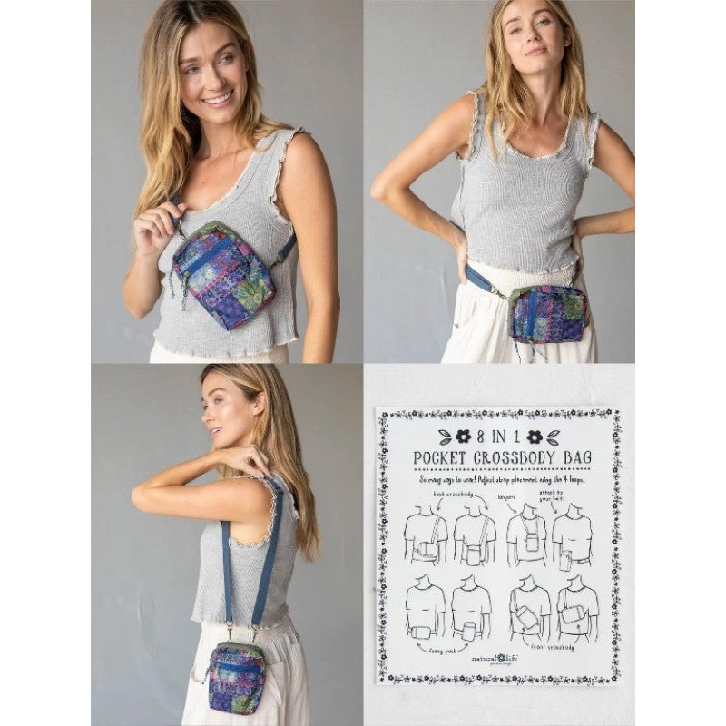 8 in 1 Pocket Crossbody Mandala Border Bags and Purses Natural Life