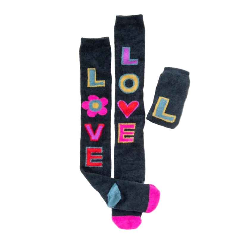 Over The Knee Cozy Socks Navy Love Socks Natural Life