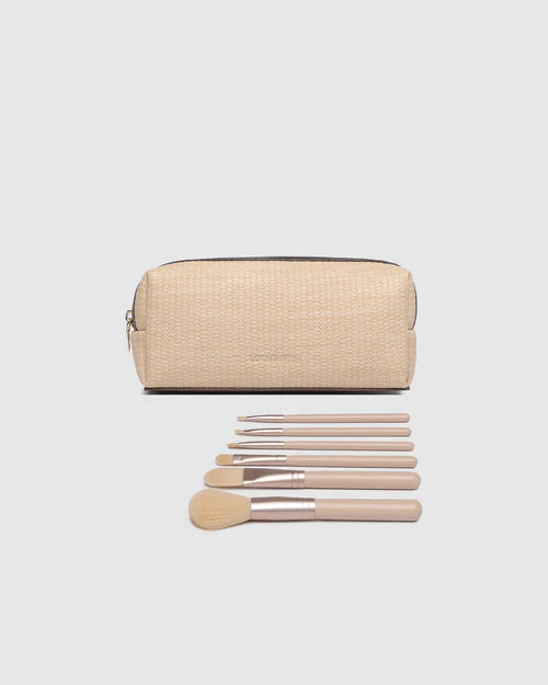 Brianna Makeup Bag Natural/Chocolate Bags and Purses Louenhide