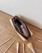 Brianna Makeup Bag Natural/Chocolate Bags and Purses Louenhide