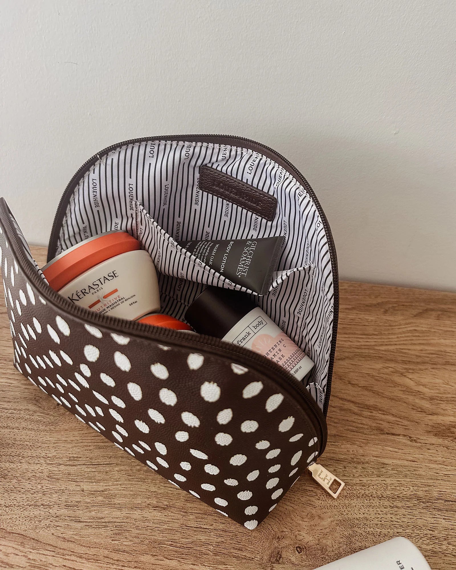 Nancy Cosmetic Bag Chocolate Raindrop Bags and Purses Louenhide