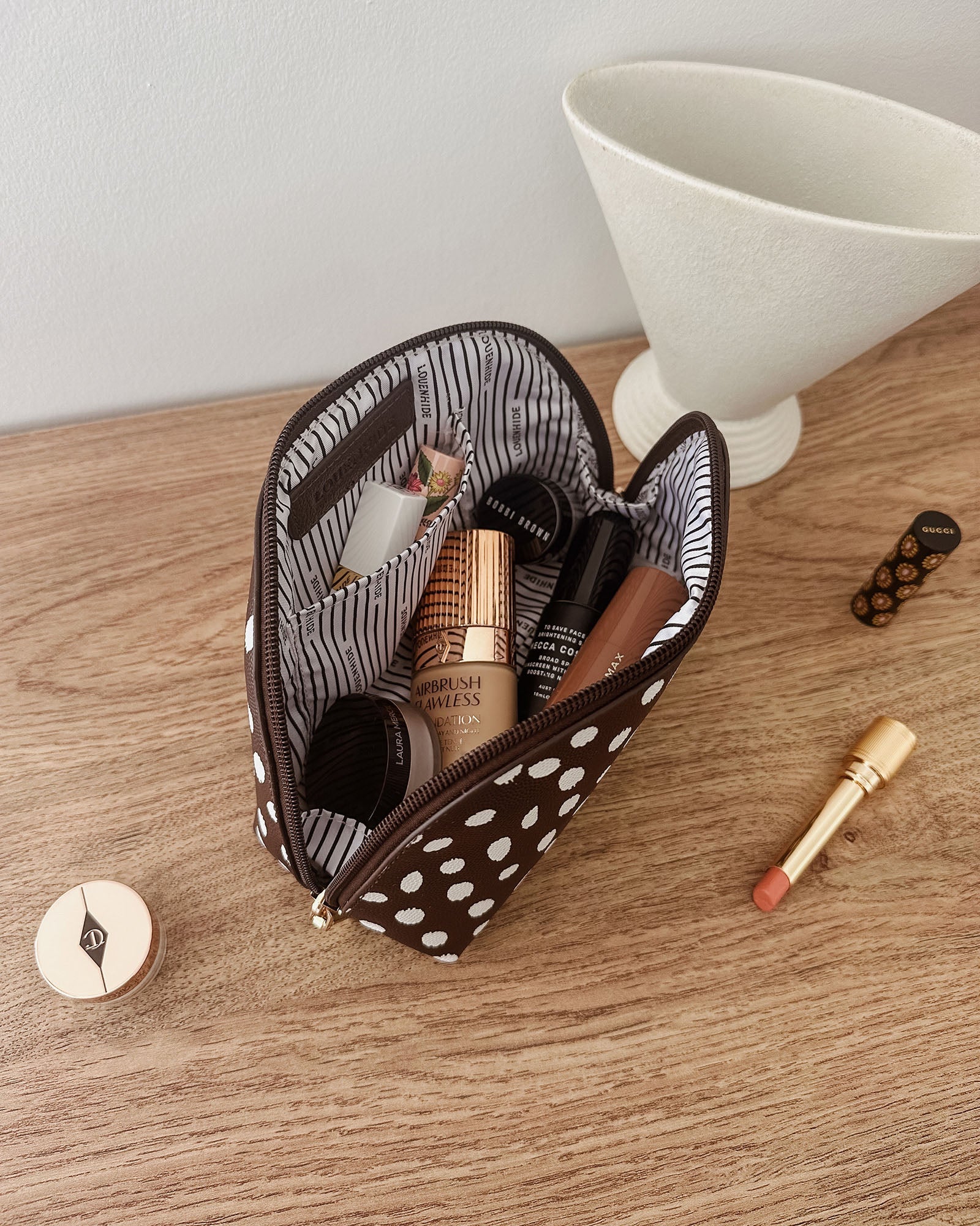 Baby Nancy Makeup Bag Chocolate Raindrop Bags and Purses Louenhide