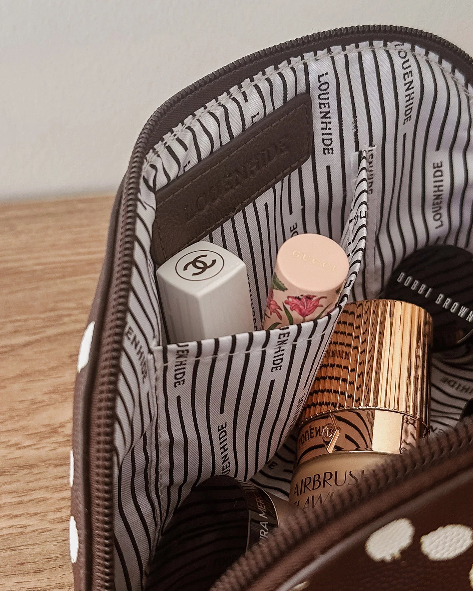 Baby Nancy Makeup Bag Chocolate Raindrop Bags and Purses Louenhide