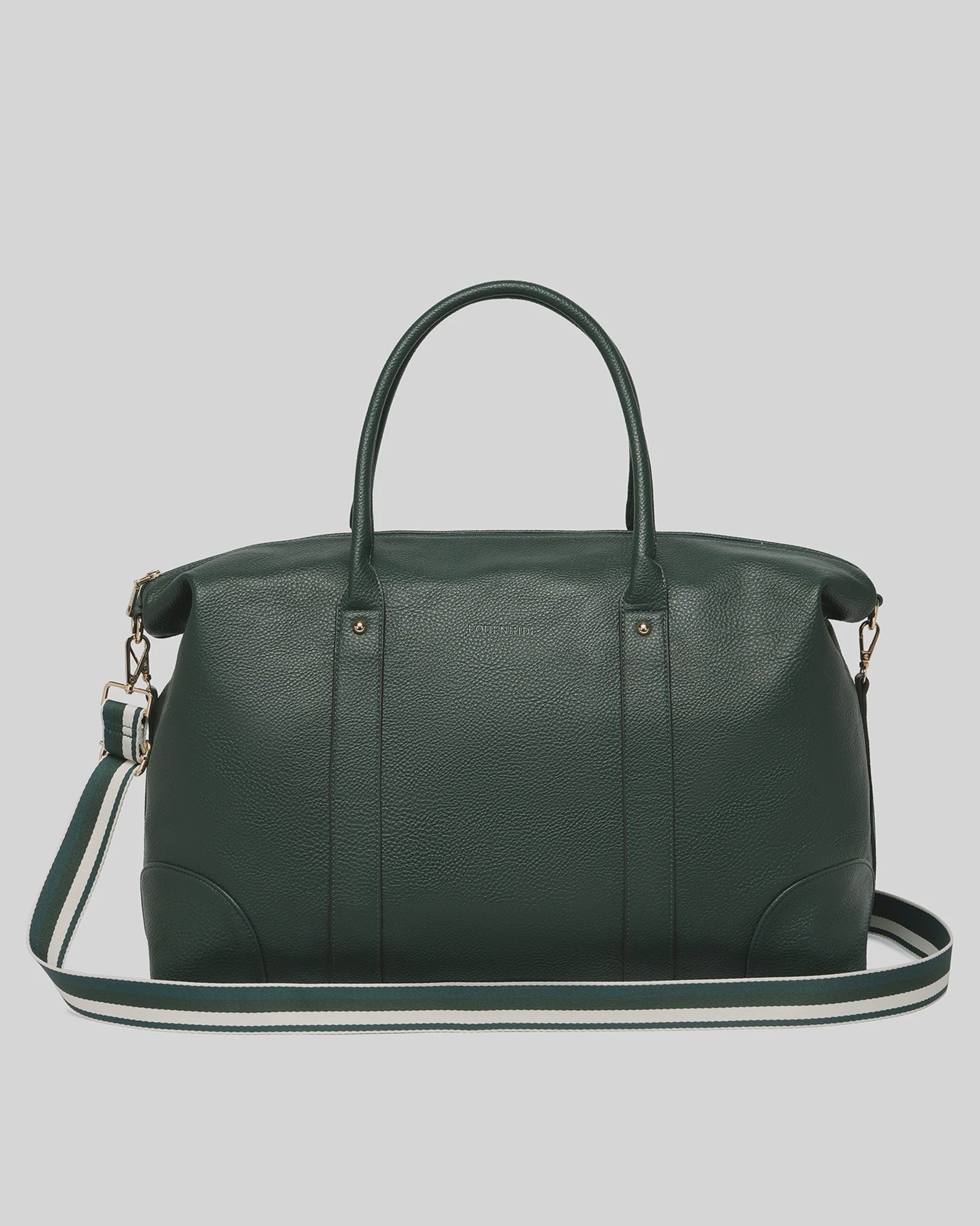 Alexis Stripe Weekender Travel Bag Forest Green Stripe Bags and Purses Louenhide