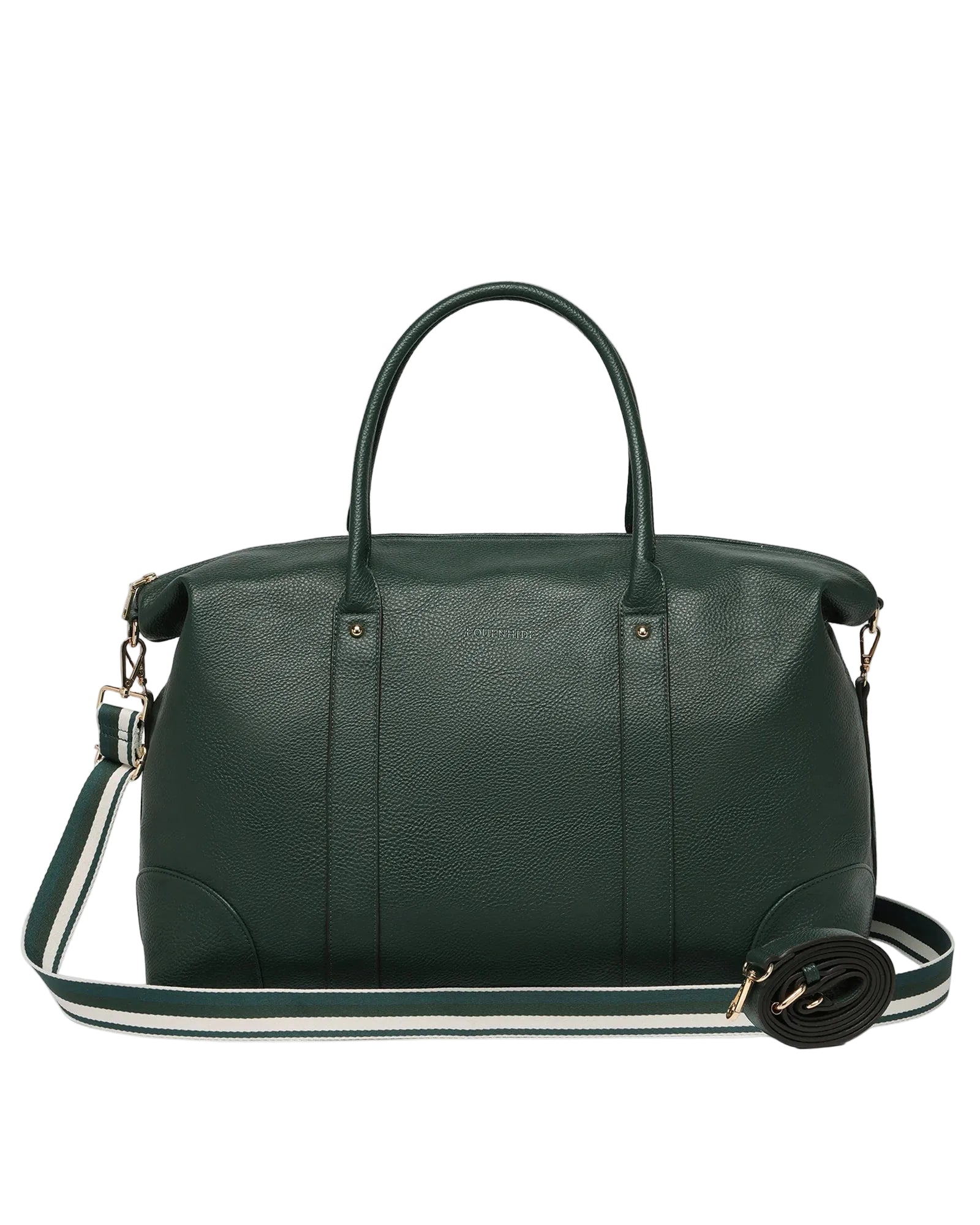Alexis Stripe Weekender Travel Bag Forest Green Stripe Bags and Purses Louenhide
