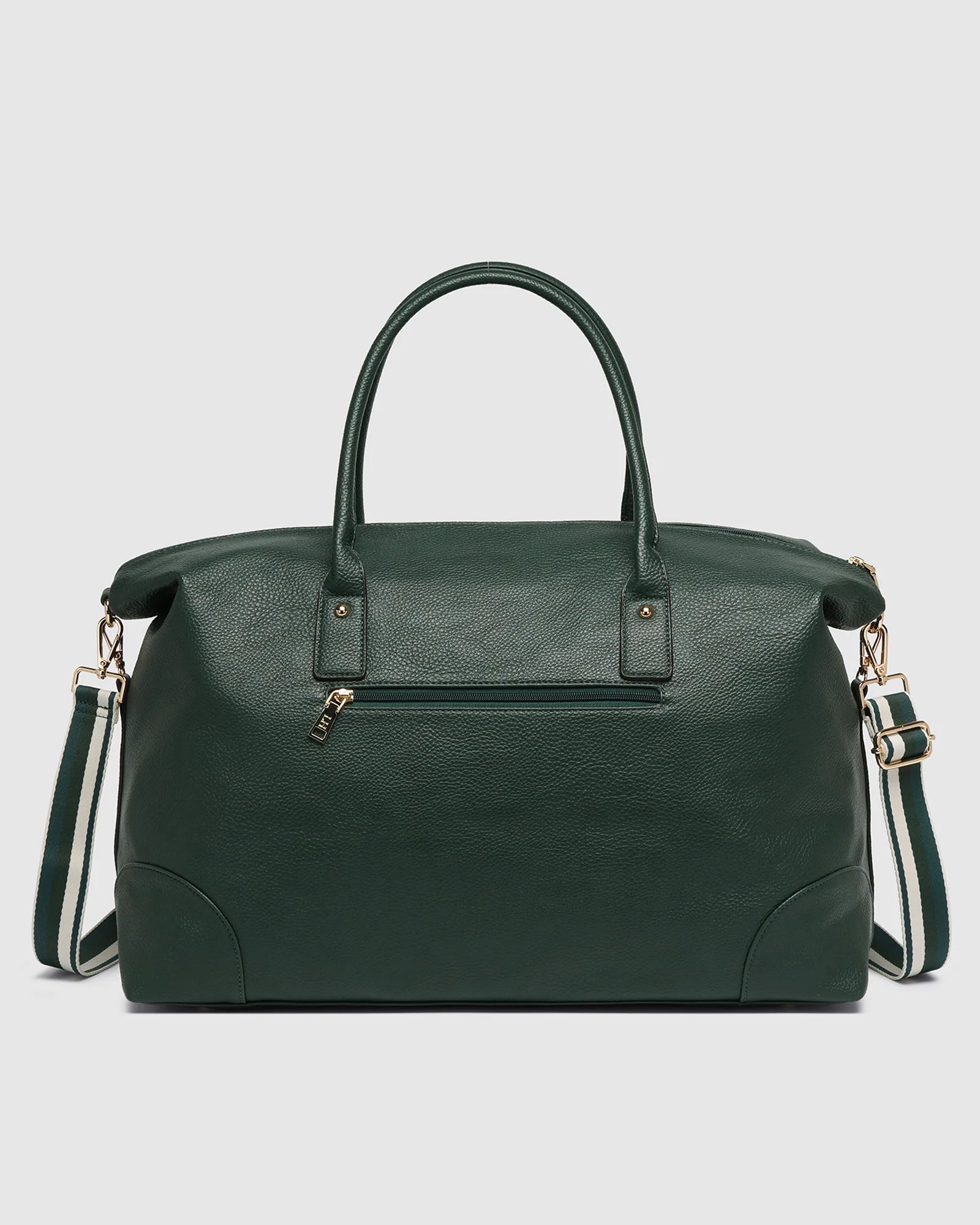 Alexis Stripe Weekender Travel Bag Forest Green Stripe Bags and Purses Louenhide