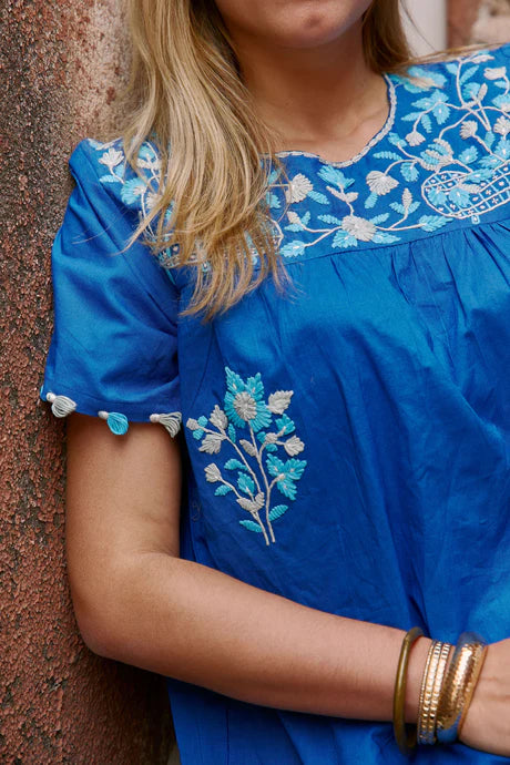 Emma Midi Top Coco Embroidery Tops Naudic