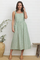 Eadie Dress Green Stripe - Global Free Style