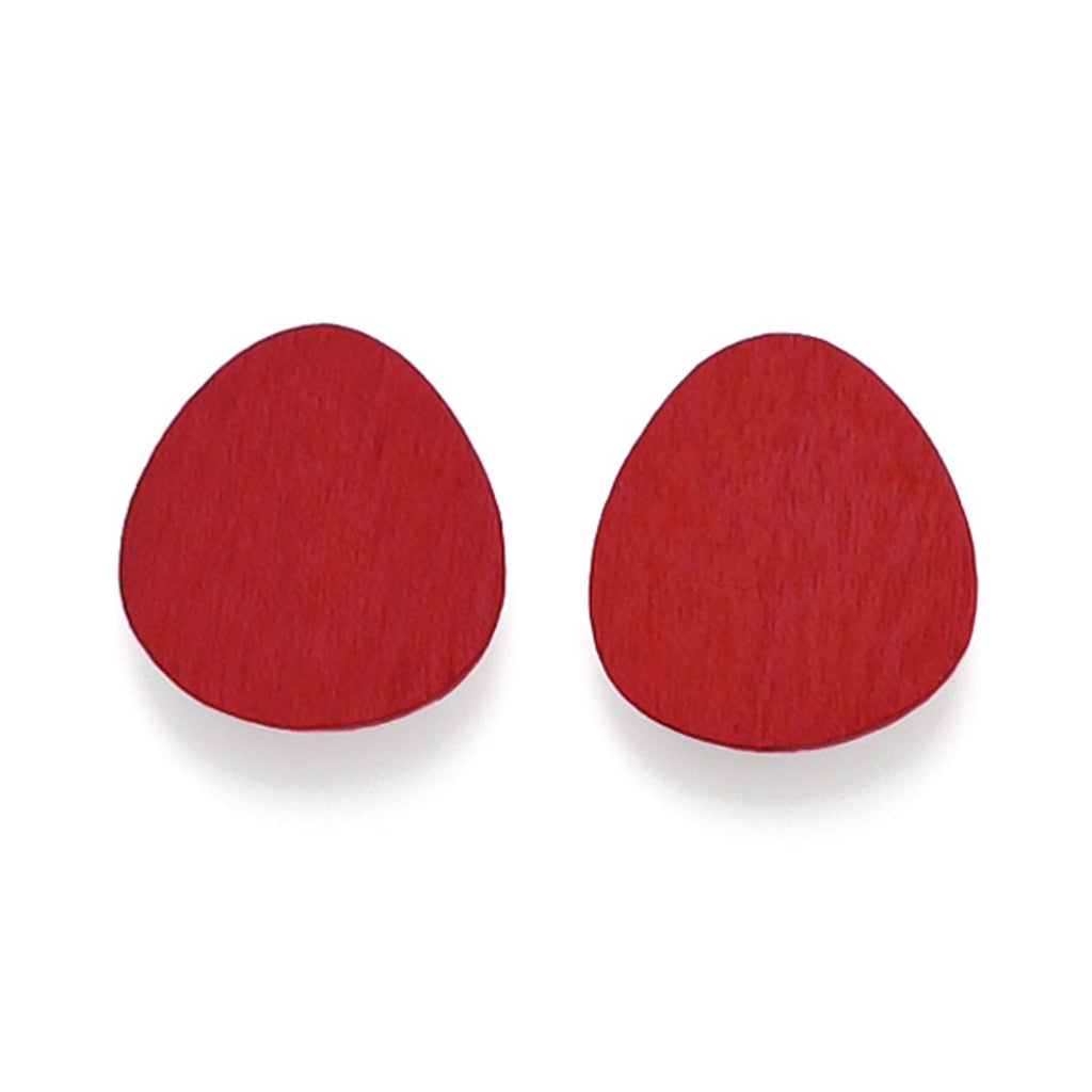 Fat Teardrop Stud Earring Cherry Red - Global Free Style