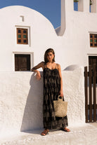 Indra Pintuck Maxi Dress Print - Global Free Style