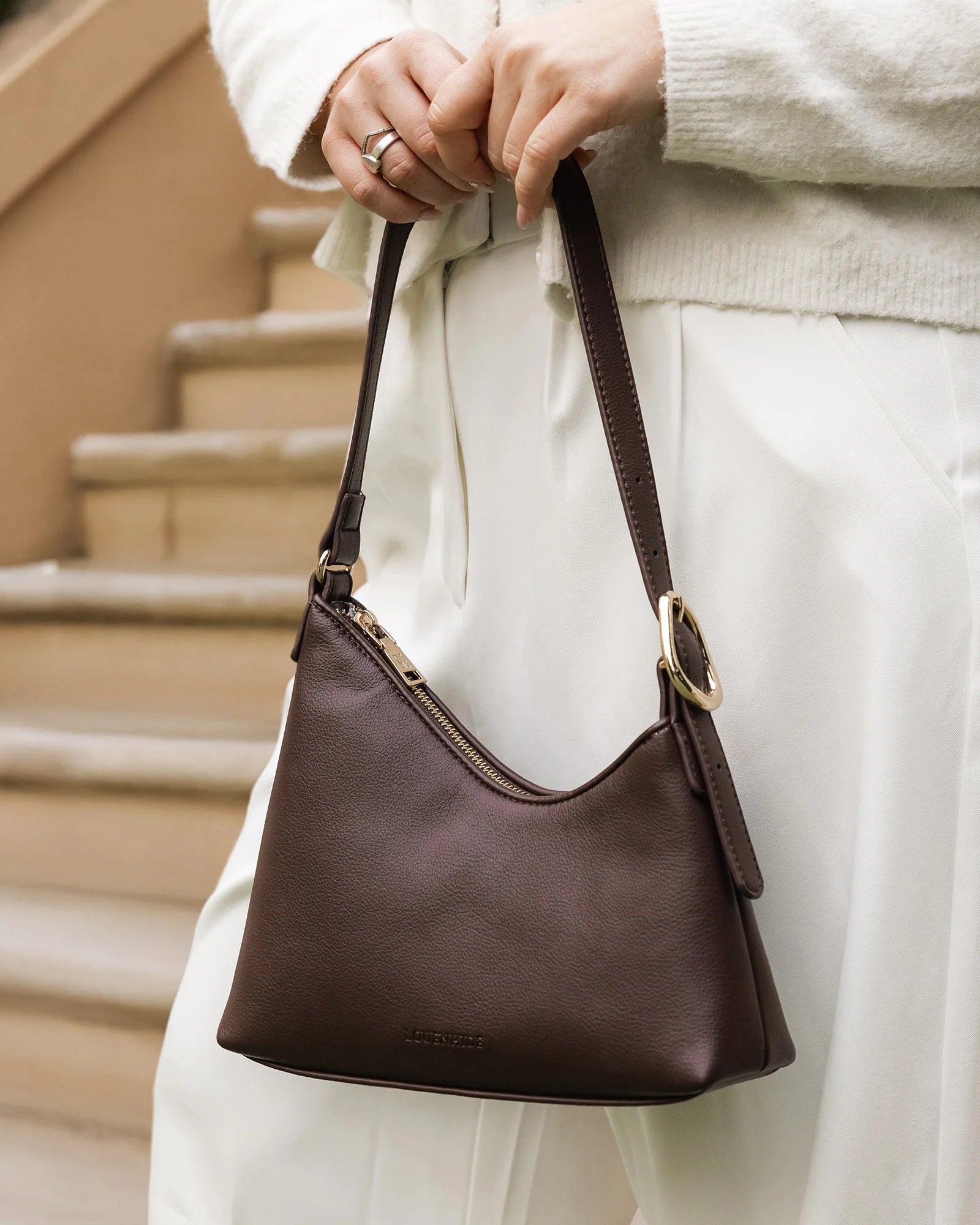 Amelia Shoulder Bag Chocolate Bags and Purses Louenhide