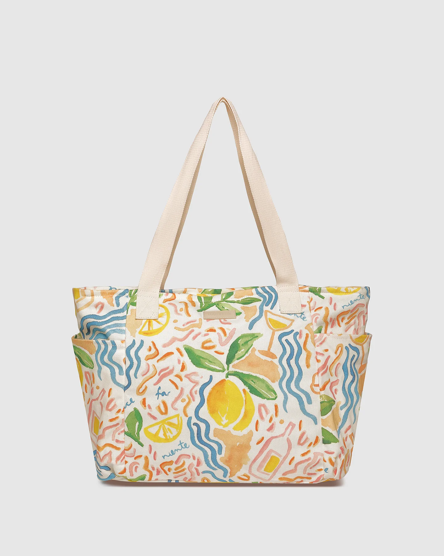 Charlotte Canvas Tote Bag Lemon Print Bags and Purses Louenhide