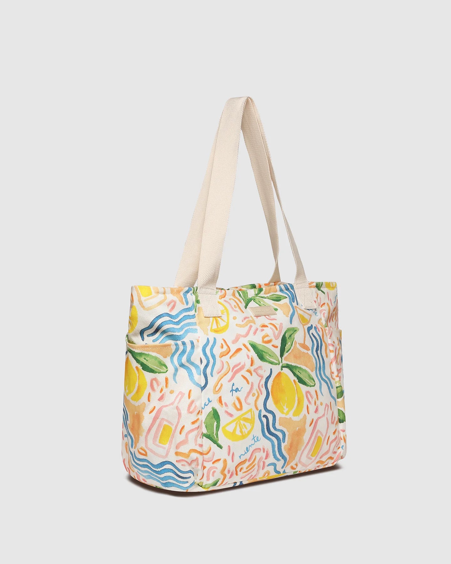 Charlotte Canvas Tote Bag Lemon Print Bags and Purses Louenhide