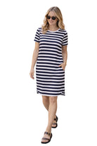 Vacay Dress Navy With White Stripe Dresses Jovie The Label 8