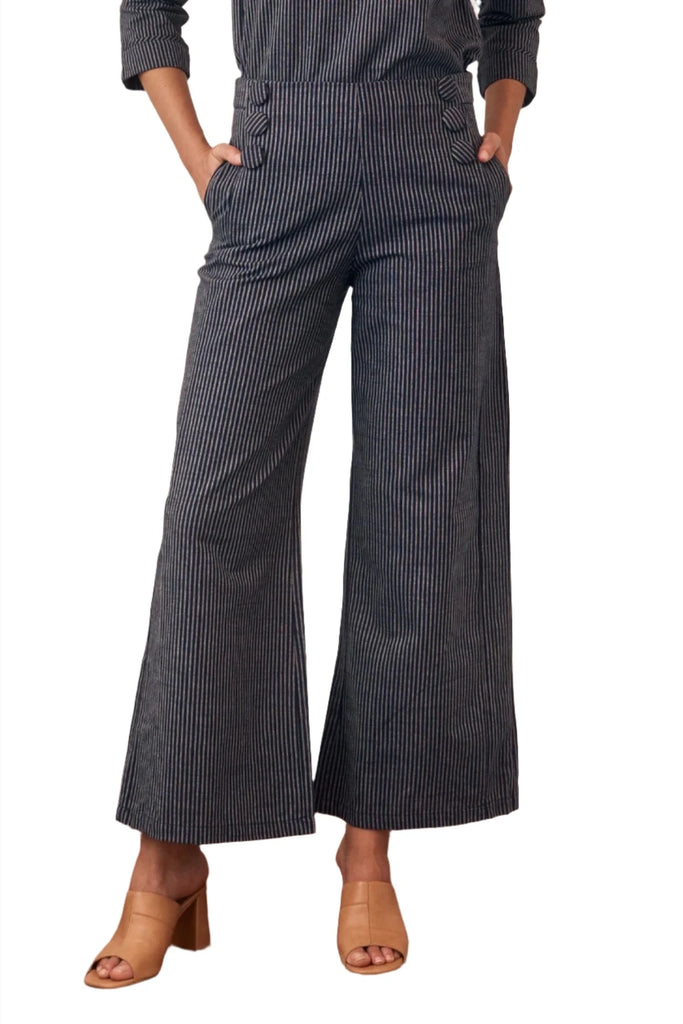 Talia Trouser Cotton Dark Stripe Bottoms MahaShe S(8)  