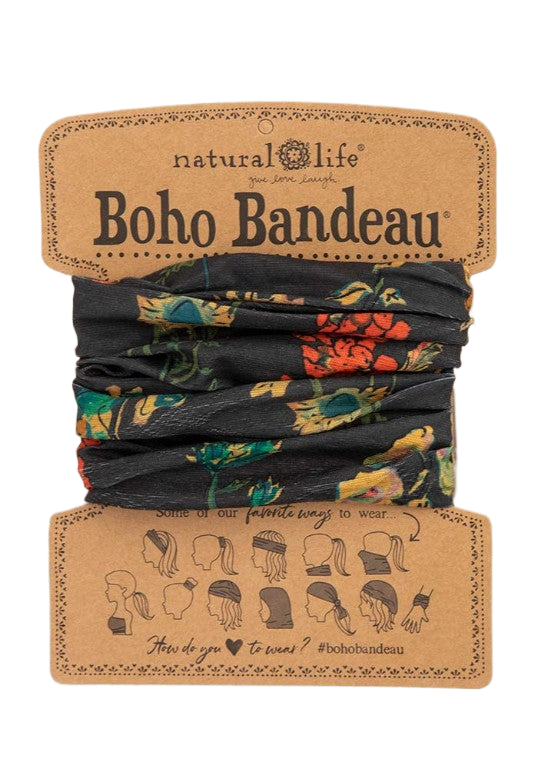 Boho Bandeau Charcoal Floral Bandeau Natural Life   