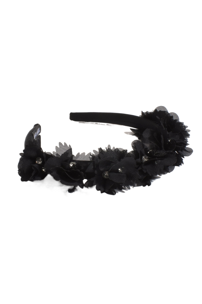 Penelope Flower Headband Black Hair Adorne   