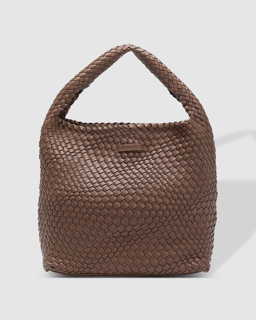 Gabby Woven Shoulder Bag Chocolate - Global Free Style