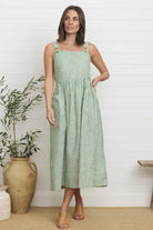 Eadie Dress Green Stripe Dresses MahaShe