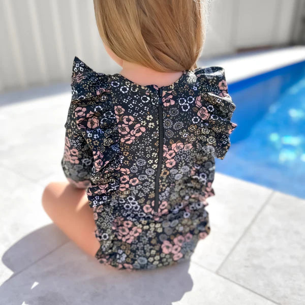 Pippa Solid Back Girls Swimwear Kids Dresses Fernleigh Avenue