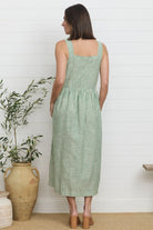 Eadie Dress Green Stripe - Global Free Style
