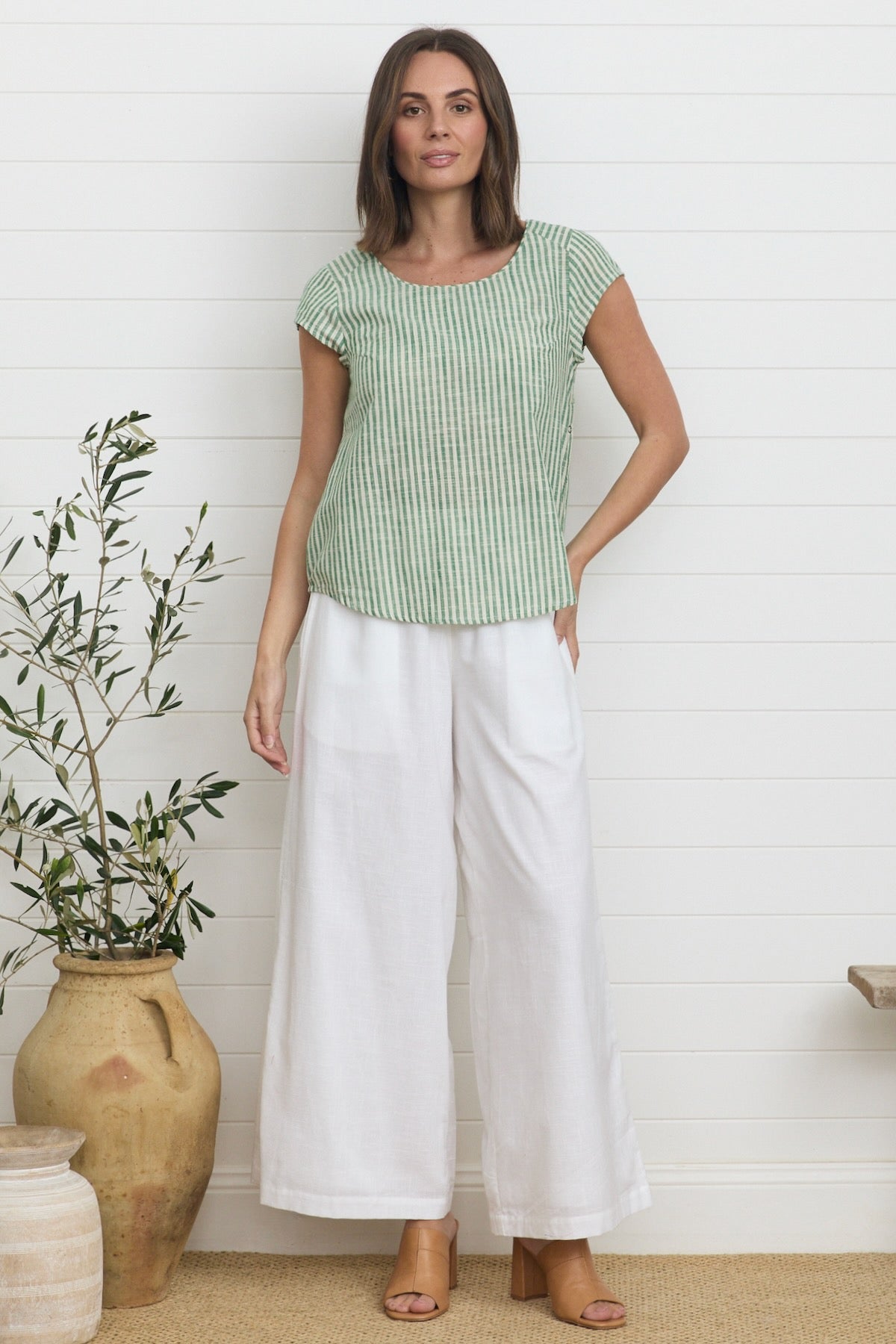 Remi Top Green Stripe Tops MahaShe
