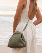 Lotus Clutch Sage Green Bags and Purses Louenhide