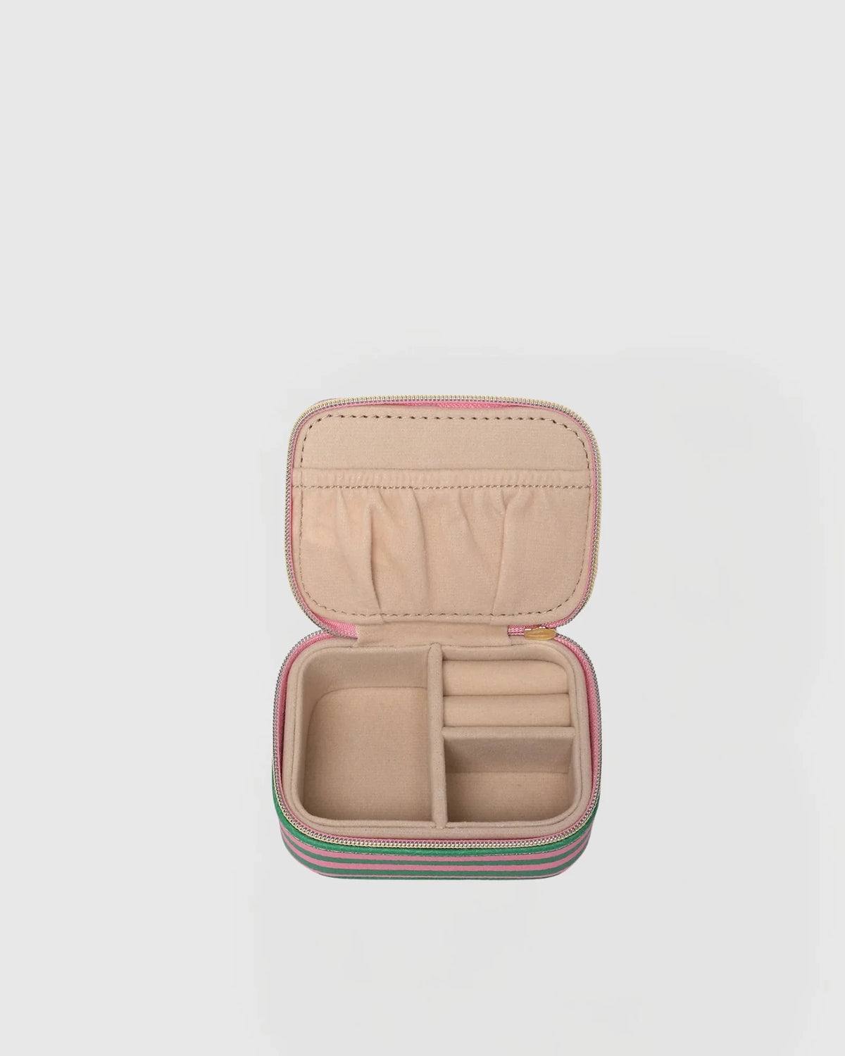 Suzie Stripe Jewellery Box Green/Bubblegum Pink Gifts and Accessories Louenhide