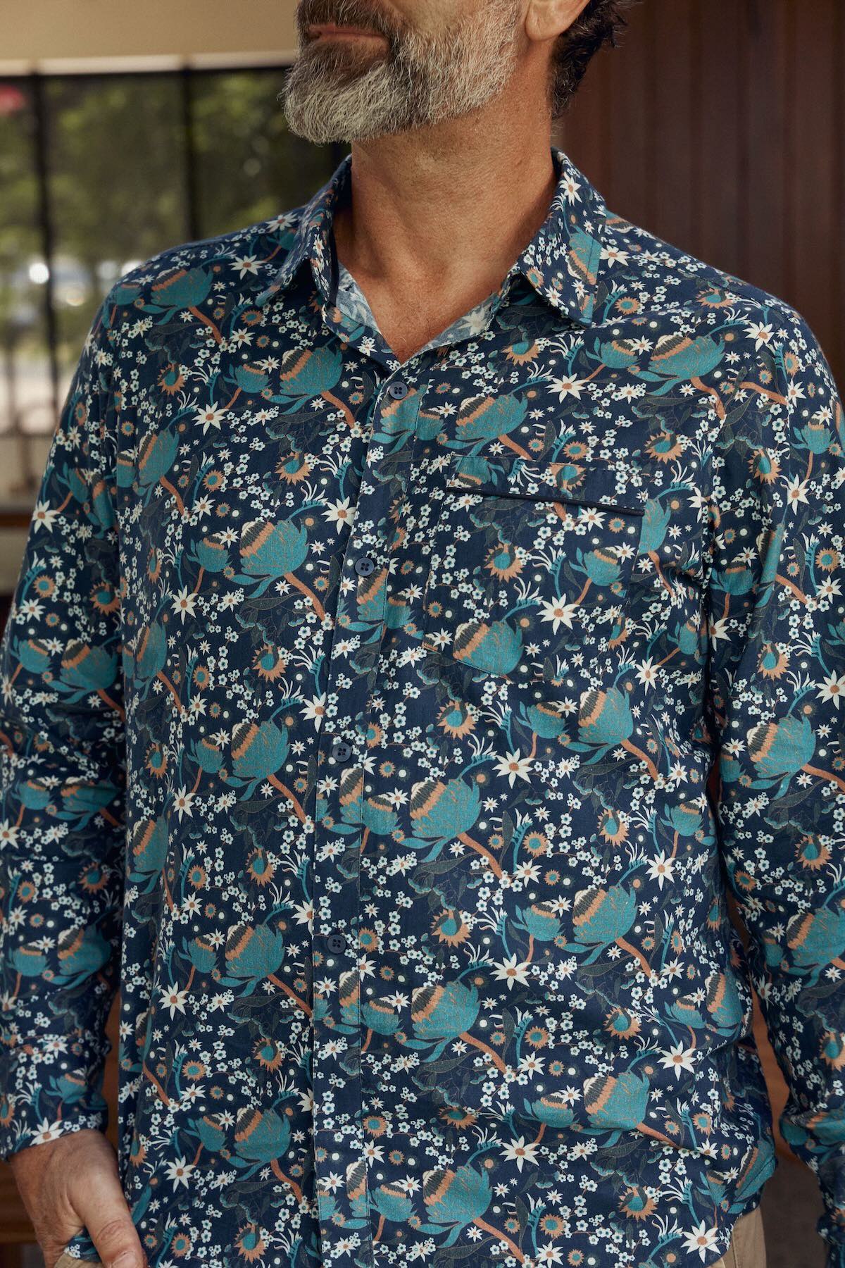 Men's Long Sleeve Waratah Mens Tops MahaShe