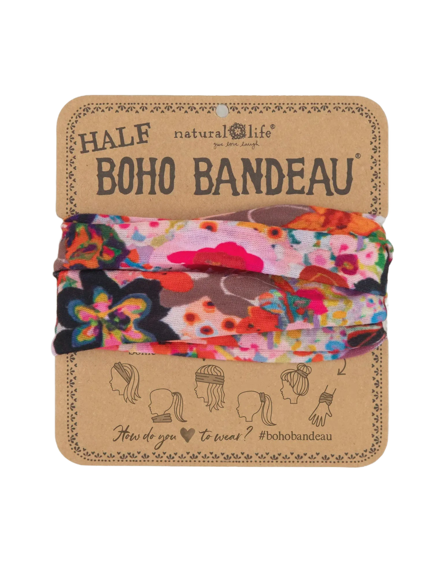 Boho Bandeau Half Meadow Light Pink Bandeau Natural Life   