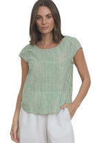 Remi Top Green Stripe Tops MahaShe XS(6)