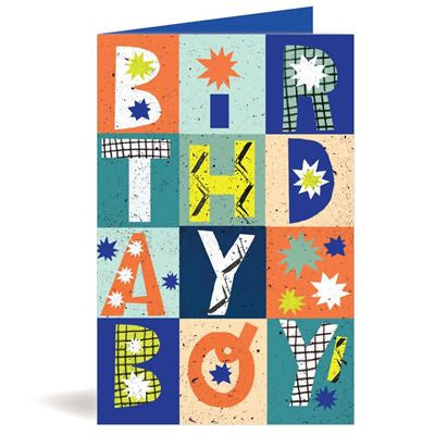Male Birthday Boy Squares Cards and Wrap Waterlyn