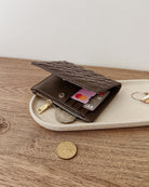 Lily Woven Wallet Chocolate Bags and Purses Louenhide