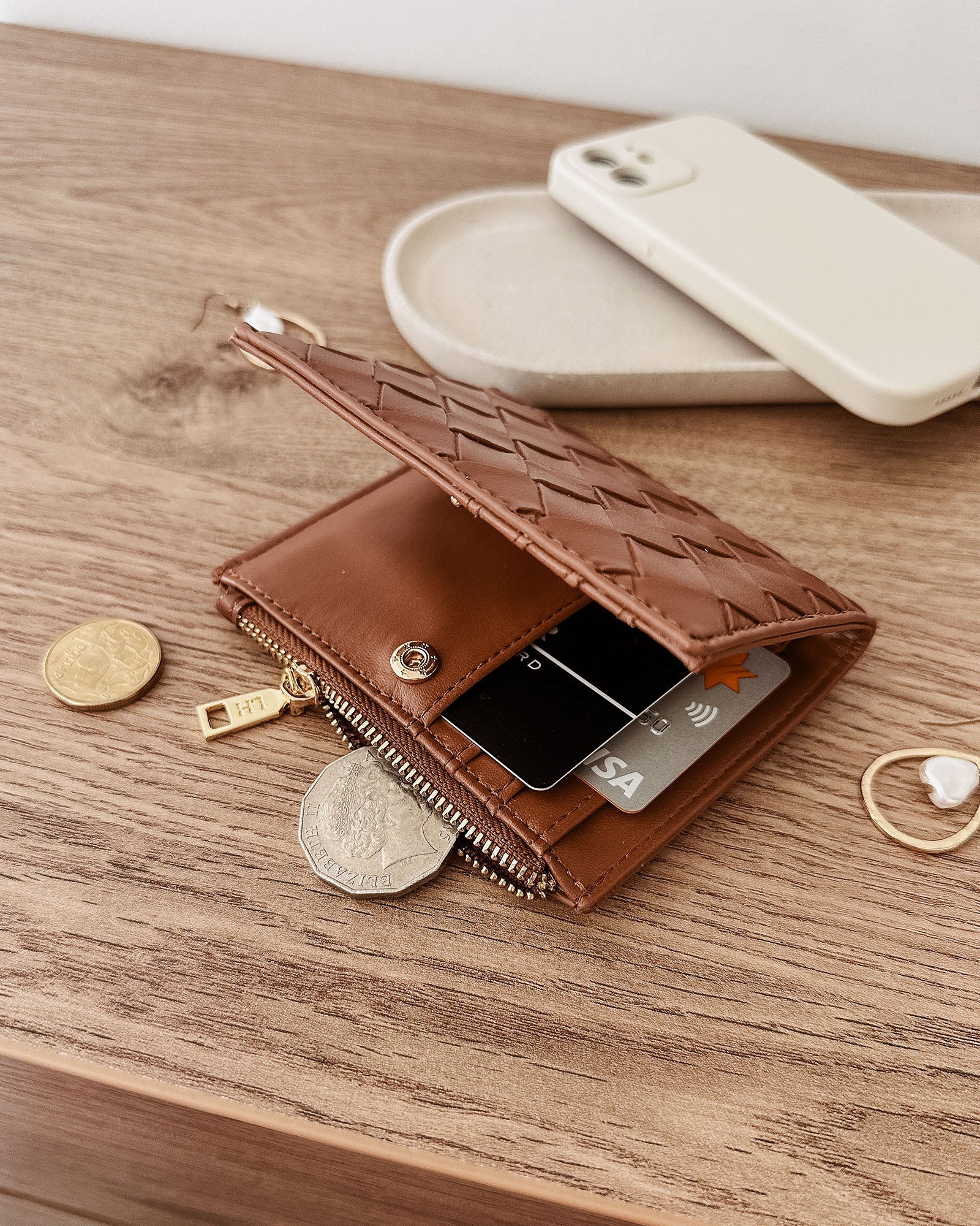 Lily Woven Wallet Tan Bags and Purses Louenhide