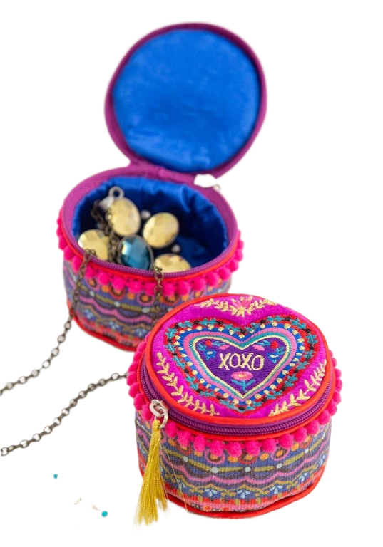 Jewellery Pouch XOXO Purple Pink Gifts and Accessories Natural Life   