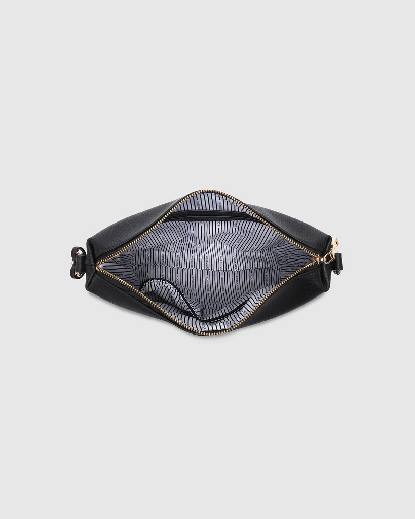 Daisy Stripe Crossbody Bag Black Bags and Purses Louenhide