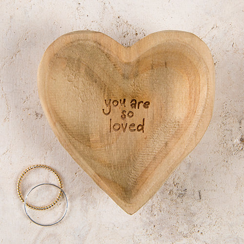 Wooden Heart Trinket Jewelry Dish - You Are Loved Gifts and Accessories Natural Life Default Title  