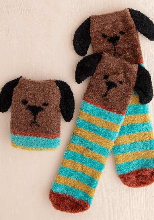 Natural Life Cozy Sock Brown Dog Socks Natural Life Default Title  