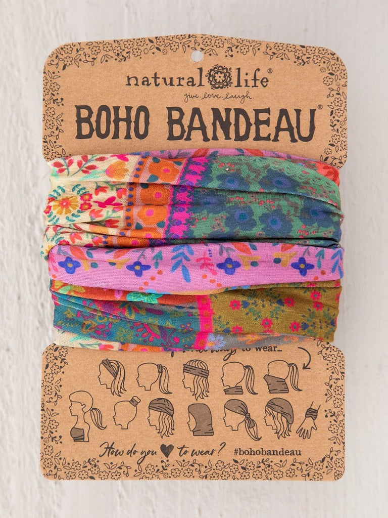 Natural Life Border Print Boho Bandeau Multi Patchwork Bandeau Natural Life Default Title  