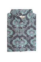 Damask Blue Vine Mens Shirt Mens Tops Skumi S