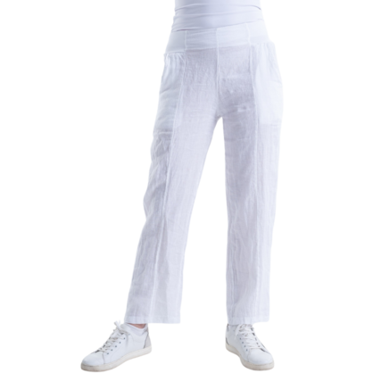 Italian Linen Pant White Bottoms Vera May XS(6)  