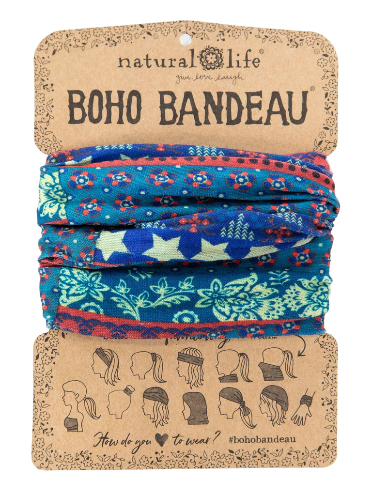 Boho Bandeau Dusty Blue Stars Bandeau Natural Life   