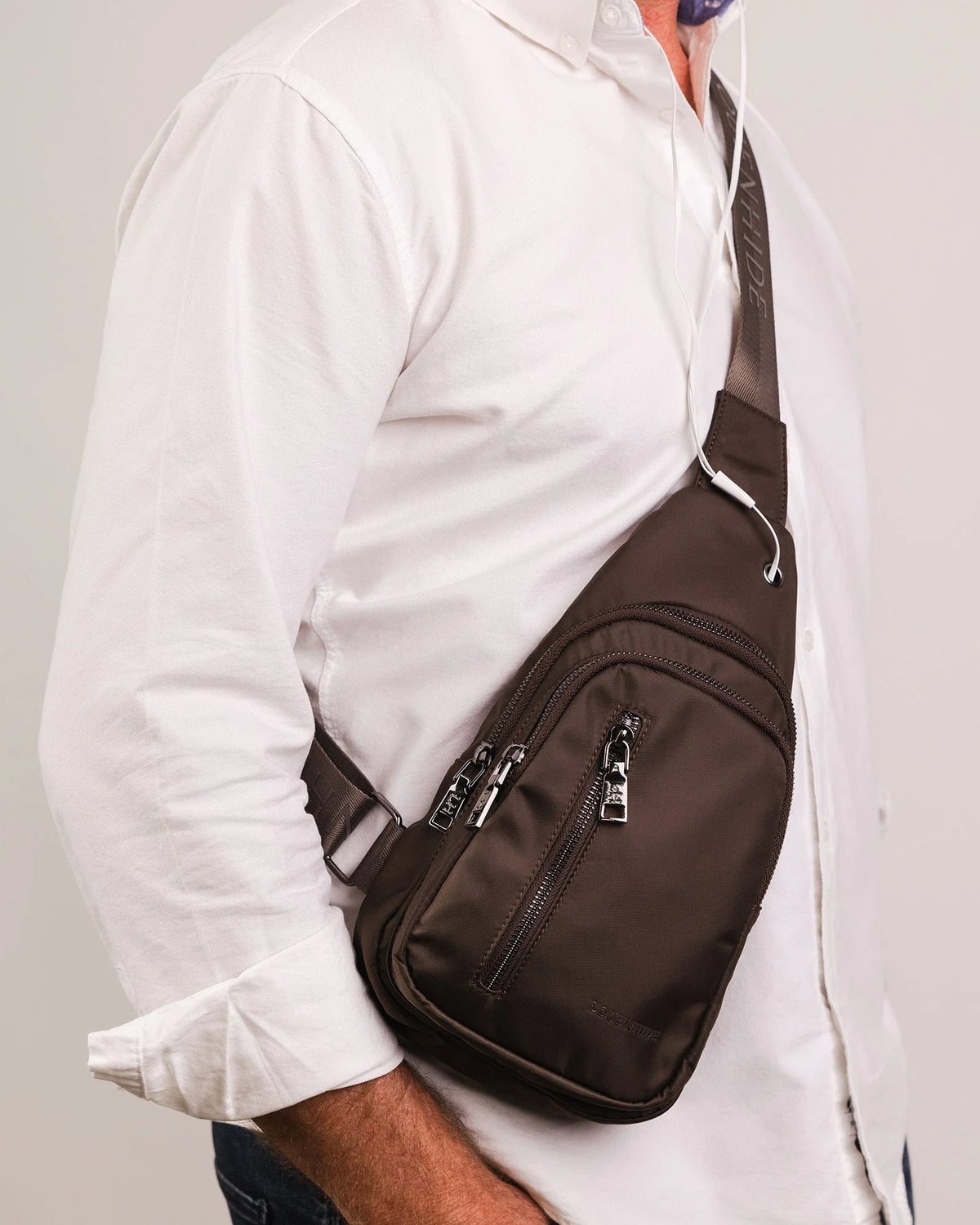 Boyd Nylon Sling Bag Chocolate Bags and Purses Louenhide