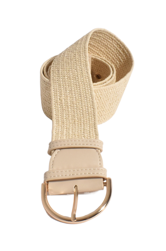 Peta Stretch Belt Cream Belts Adorne   