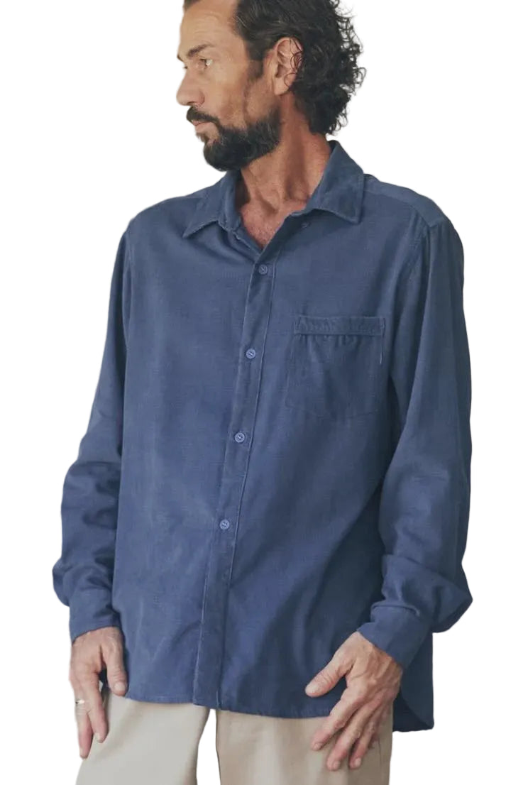Corduroy Long Sleeve Mens Shirt Ocean Mens Tops MahaShe S(8-10)