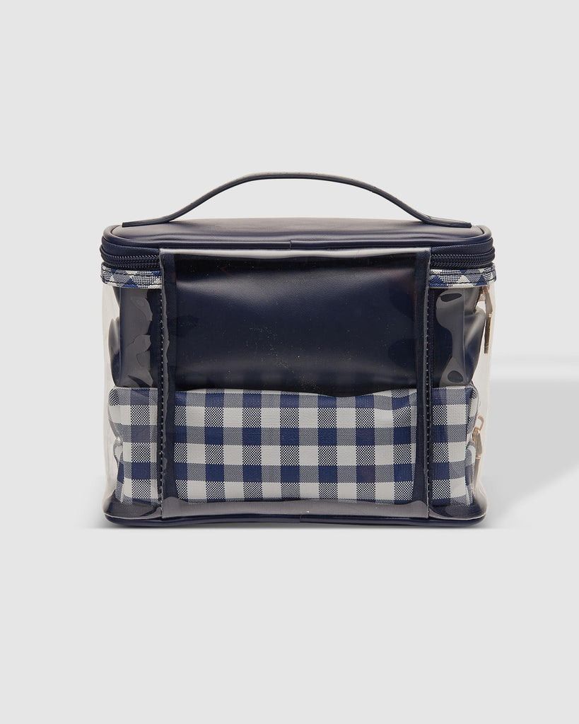Jimmy Cosmetic Bag Set Navy Gingham - Global Free Style